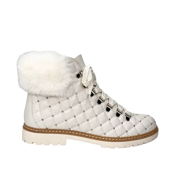 INC International Concepts Pravale Lace Up Hiker White Quilted Size 9M - Picture 1 of 13